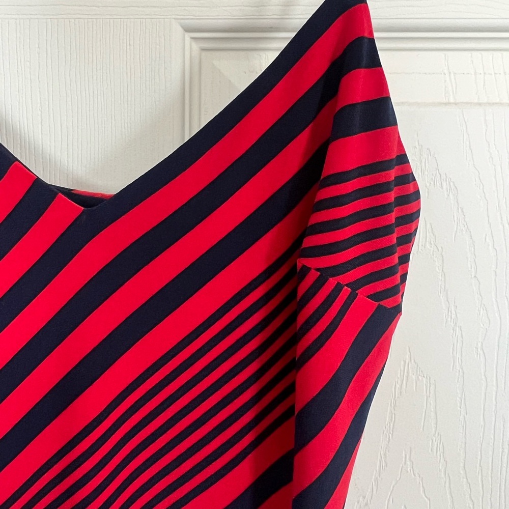 Lauren Ralph Lauren Red & Navy Striped Slip Dress - Picture 3 of 4